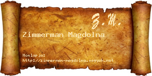 Zimmerman Magdolna névjegykártya