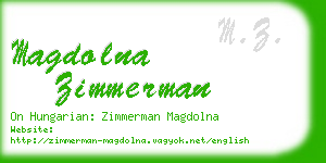 magdolna zimmerman business card